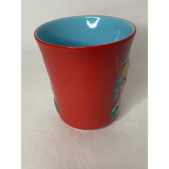 Disney Store Tinker Bell Fairy Tink 3D Ceramic Red coffee Mug Cup 16 oz - Picture 4 of 13